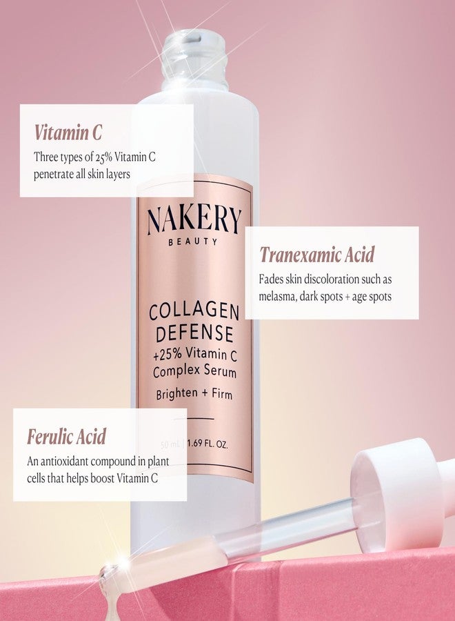 Nakery Collagen Defense Face Serum, 25% Vitamin C Complex with Niacinamide and Peptides, Anti Aging Collagen Booster for Wrinkles and Dark Spots, Brightening Skin Treatment, Made in USA - Image 5